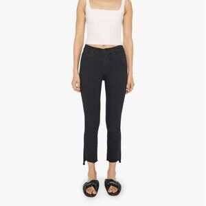 Mother The Insider Crop Step Fray Jeans  Not Guilty black sz 25